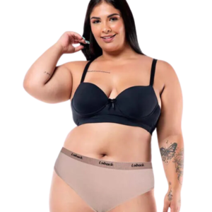 Calcinha Tangão feminina em Cotton 8% com elástico de poliamida nas pernas e cós em poliamida com poliéster, confortável e resistente para uso diário.